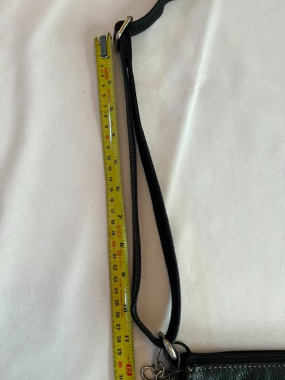 FOSSIL | Black Pebbled Leather Crossbody Bag Zip Top Closure-EUC - Picture 15 of 15